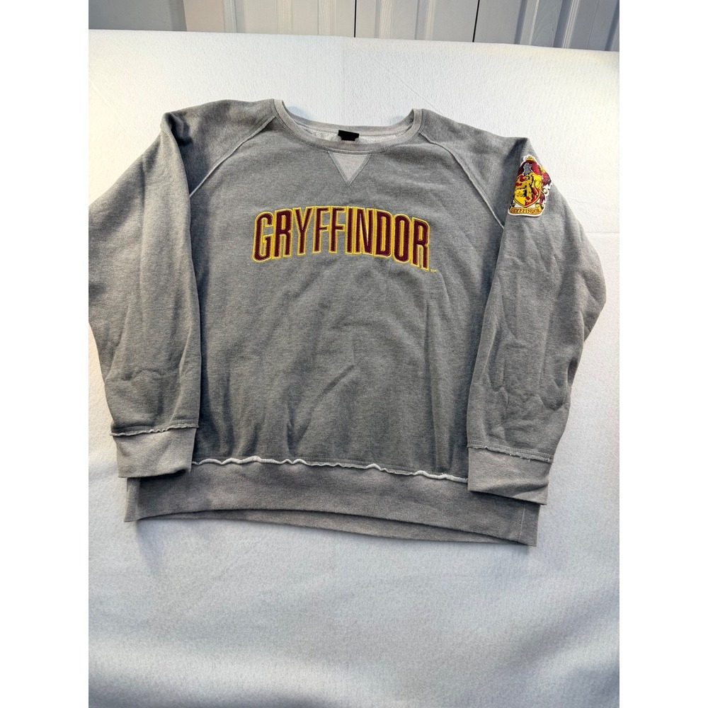 Universal Studios Harry Potter Gryffindor Sweatshirt Gray Embroidered 2XL